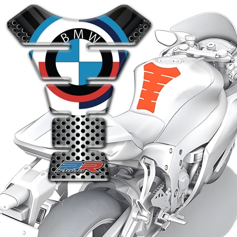 BMW RR Version Tank Pad Protector High-Quality Perforated Metal effect 