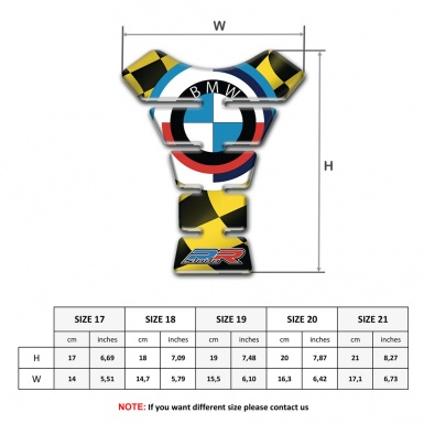 BMW RR Version Tank Protector Yellow Black squares Edition 