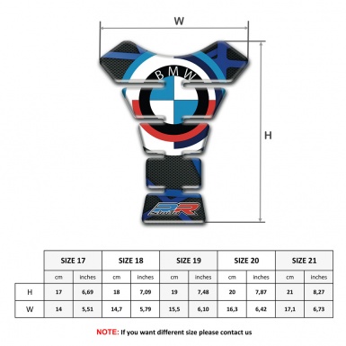 BMW RR Version Tank Guard Pads Anti Slip Sticker Blue Motif Base 