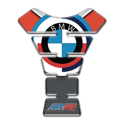BMW RR Style Tank Guard Pads Grey Orange Background 