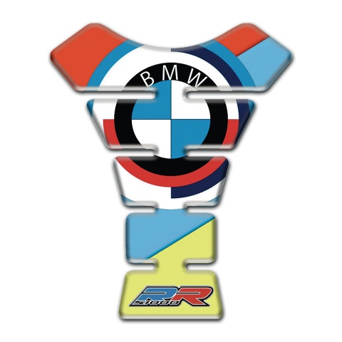 BMW RR Tank Pad Protector Multicolored Background Round Stylish Logo 