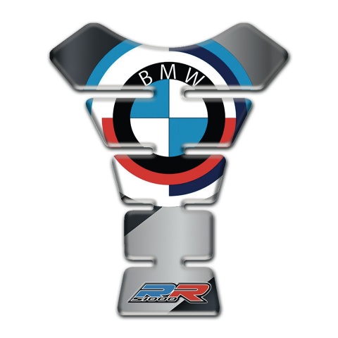 BMW RR Tank Pad Protector Grey Background with Round Logo Design 