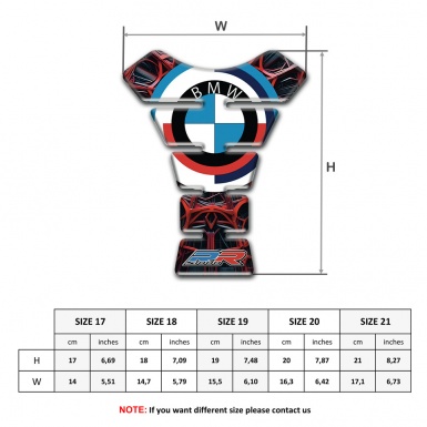 BMW RR Tank Protector Red Spider Web Background and Rond logo 