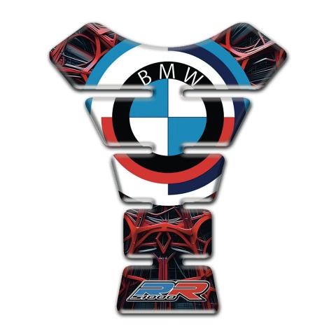 BMW RR Tank Protector Red Spider Web Background and Rond logo 