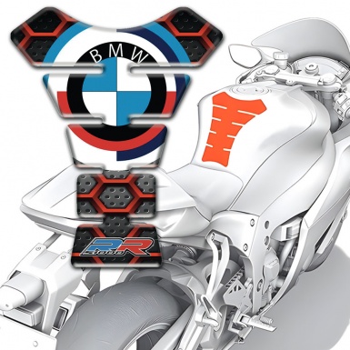 BMW RR Tank Fuse Silicone Sticker Red Figures Style 