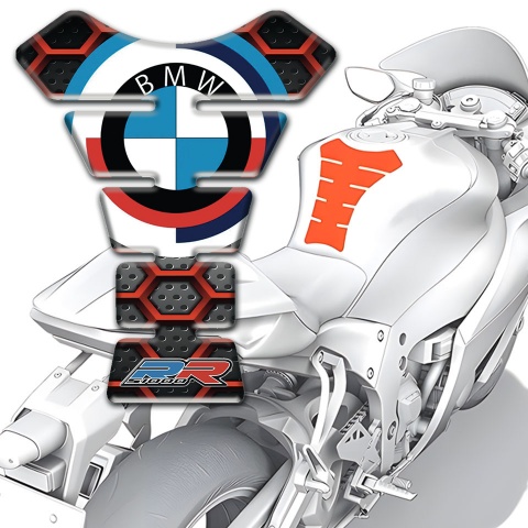 BMW RR Tank Fuse Silicone Sticker Red Figures Style 