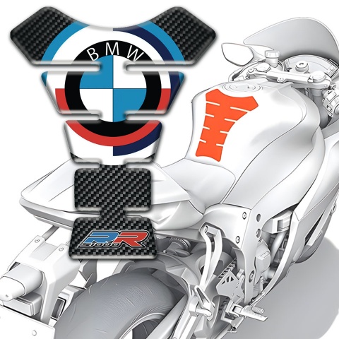 BMW RR Tank Pad Protector Anti Slip Sticker Black Carbon Print 
