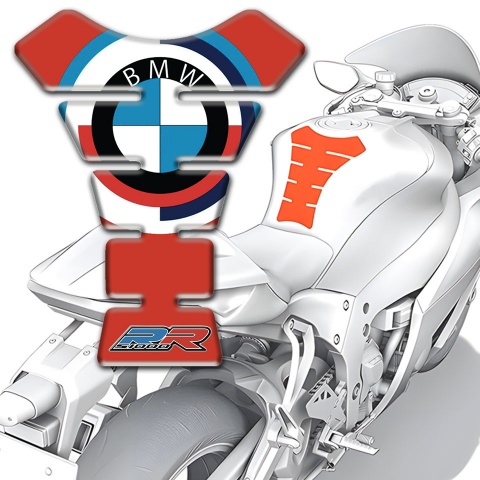 BMW Tank Pad Protector Round logo red Base Design 