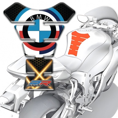 BMW Tank Protector High End Anti Slip Sticker Orange Lights Effect 