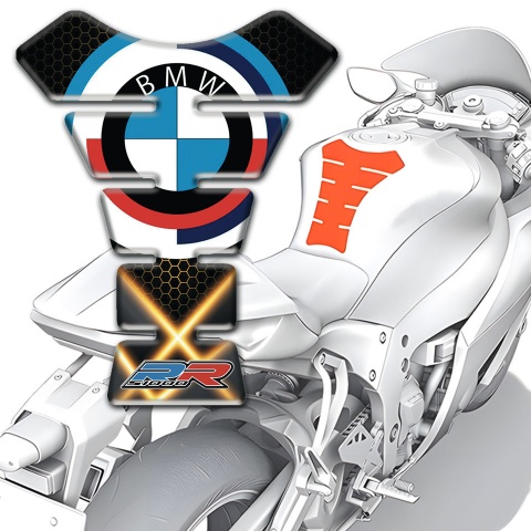 BMW Tank Protector High End Anti Slip Sticker Orange Lights Effect 