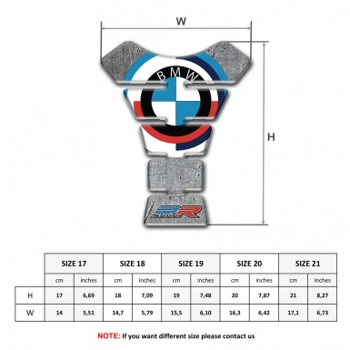 BMW  Tank Guard Pads Stone Base Effect and  Round Logo 
