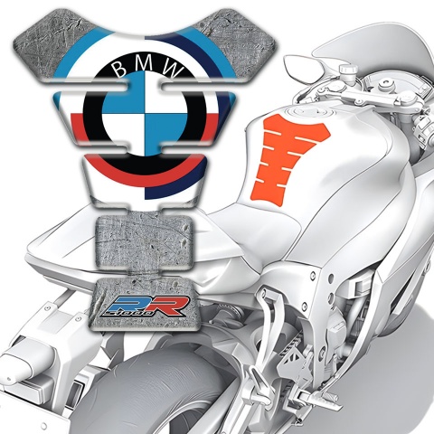 BMW  Tank Guard Pads Stone Base Effect and  Round Logo 