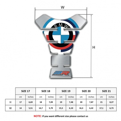 BMW Tank Pad Protector RR Style Silver Base 