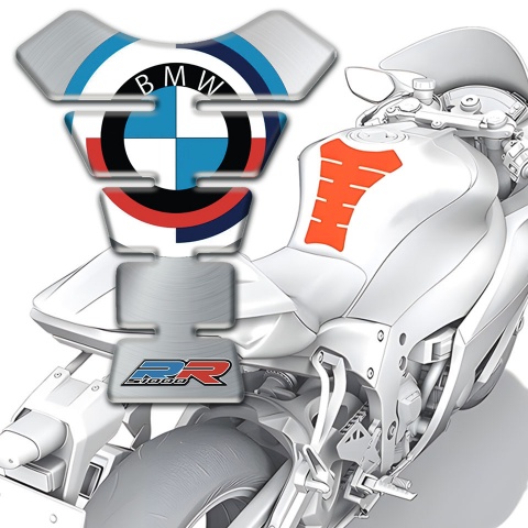 BMW Tank Pad Protector RR Style Silver Base 