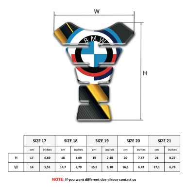 BMW Tank Pad Protector Diagonal Yellow Band Design 