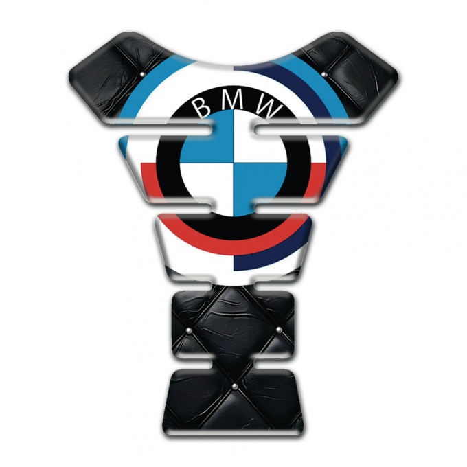BMW Tank Guard Pads New Logo Style Black Leather Effect 