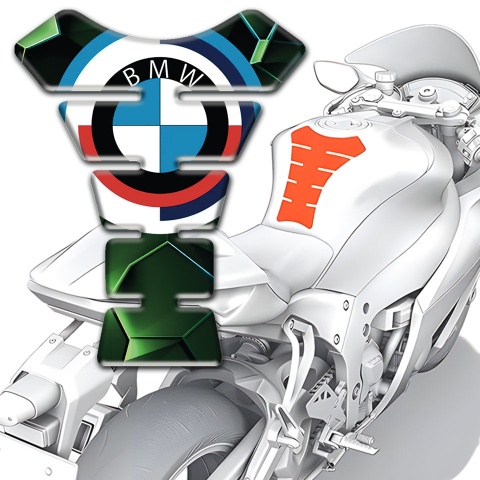 BMW Tank Pad Protector New Logo Green Black Background