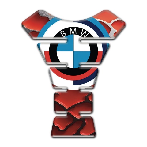 BMW Tank Pad Protector Red Grey Decoration Details New Logo Style 