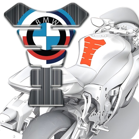 BMW Tank Pad Protector Grey with White Stripes Edition 