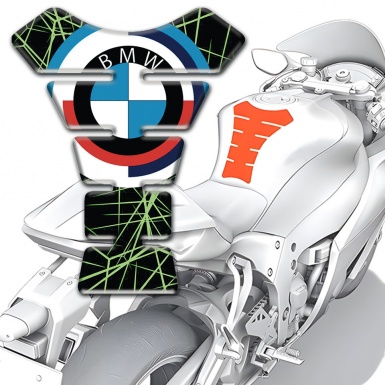 BMW Tank Protector Black with Green Spider Web Base Style 