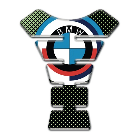 BMW Tank Guard Pads Round logo Green Dots Design 
