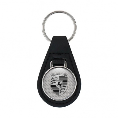 Porsche Leather Keychain Premium Quality Classic Logo