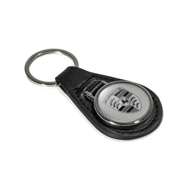 Porsche Leather Keychain Premium Quality Classic Logo