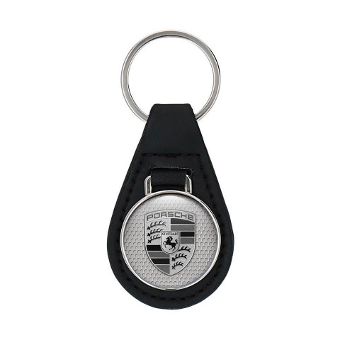 Porsche Leather Keychain Premium Quality Classic Logo