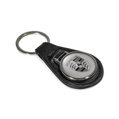 Porsche Leather Keychain Premium Quality Classic Logo