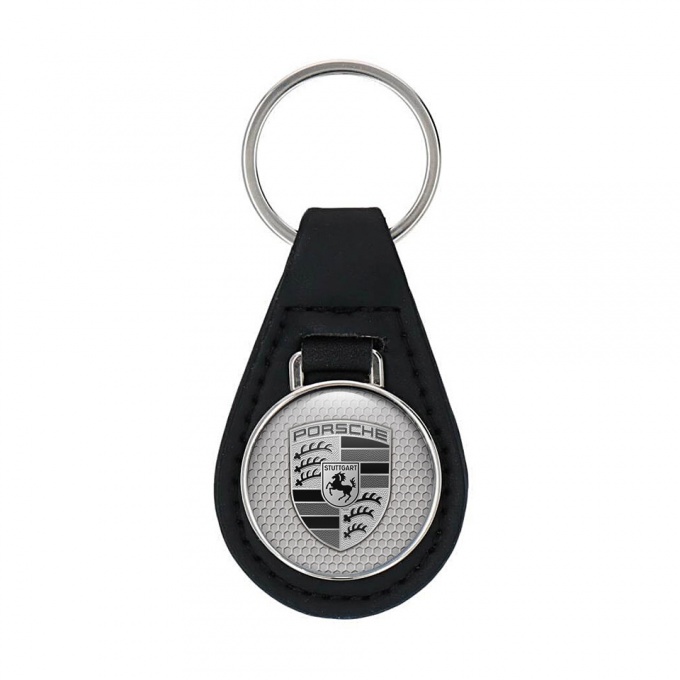 Porsche Leather Keychain Premium Quality Classic Logo
