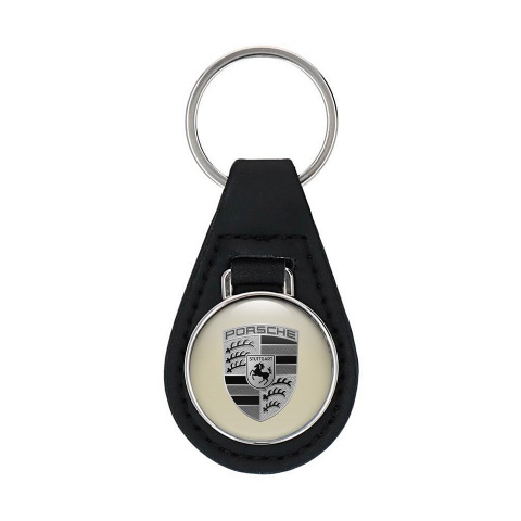 Porsche Keychain Leather Monochrome Logo 539 Edition