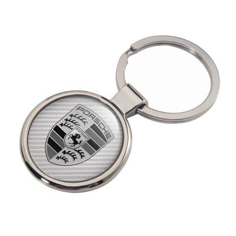 Porsche Keychain Stainless Still Light Carbon Design