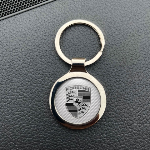 Porsche Keychain Stainless Still Light Carbon Design