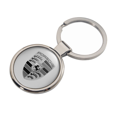 Porsche Key Holder Gray Base Monochrome Logo Vision