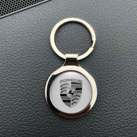 Porsche Key Holder Gray Base Monochrome Logo Vision
