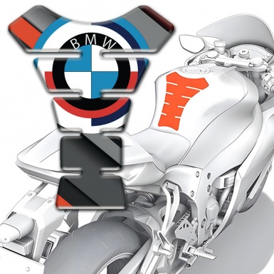 BMW Tank Pad Protector Diagonal Decoration and Big Logo 