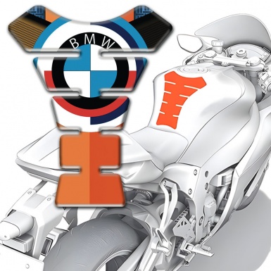 BMW Tank Protector Stylish Orange Decoration and Big Logo 