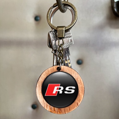 Audi RS Keychain Handmade Wood Black