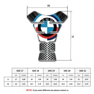 BMW Racing Edition Tank Pad Protector Perforated Metal Style 