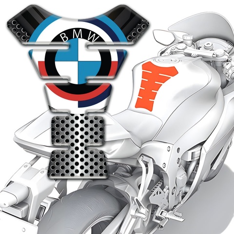 BMW Racing Edition Tank Pad Protector Perforated Metal Style 