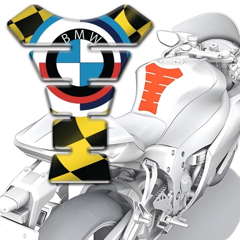 BMW Tank Guard Pads Yellow Black Figures Decoration 