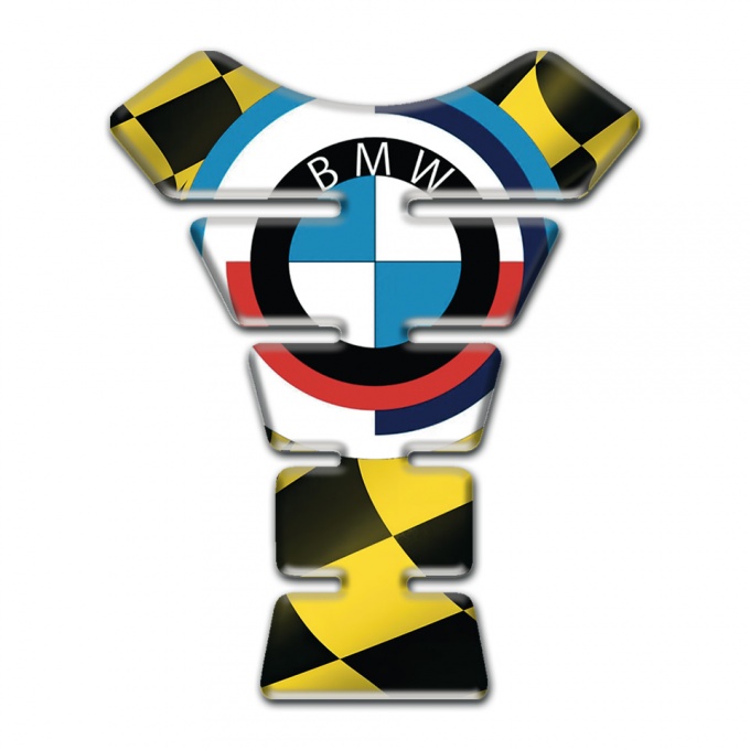 BMW Tank Guard Pads Yellow Black Figures Decoration 