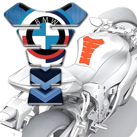 BMW Tank Protector Blue V Shape Background Details decoration 