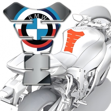 BMW  Tank Protector Motorcycle Silicone Sticker Round Logo Model 