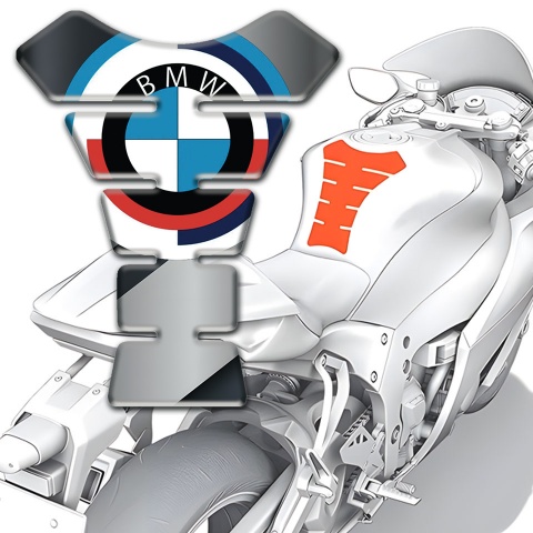 BMW  Tank Protector Motorcycle Silicone Sticker Round Logo Model 
