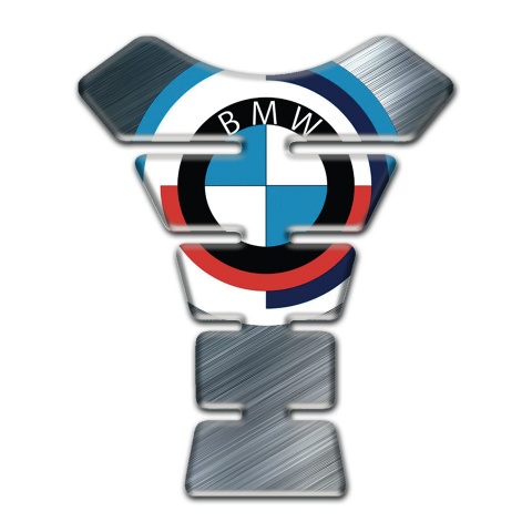 BMW Tank Guard Pads Polished Base Big Logo 