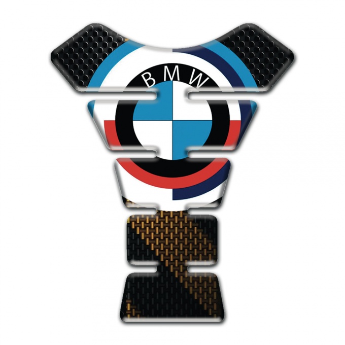 BMW Tank Pad Protector Black Brown background and big Logo 