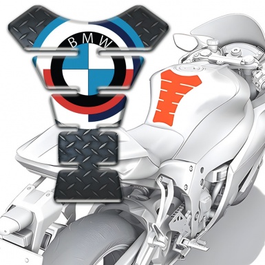 BMW Tank Pad Protector Rough Base Effect and Big Logo Style 