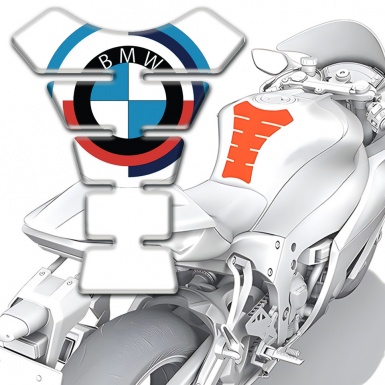 BMW Tank Protector White Background Style Big Round Logo 