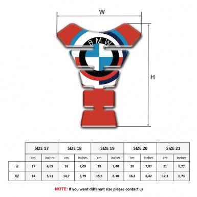 BMW Tank Pad Protector Red background with Big Logo Style 